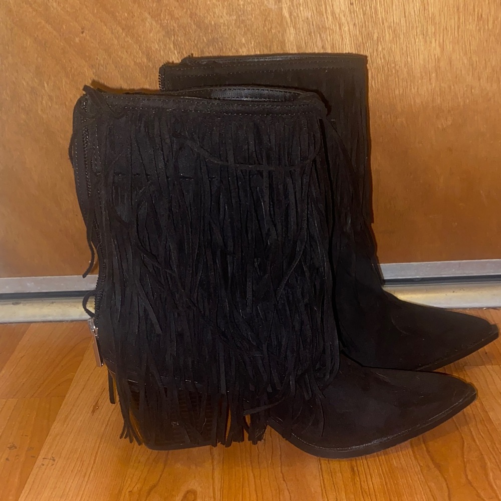 Black Fringe Women's Boots